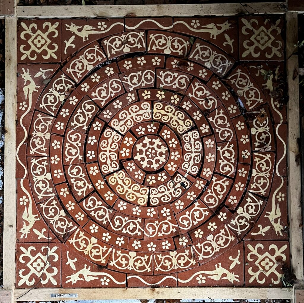 Recreation of roundel at Muchelney Abbey (now in church)